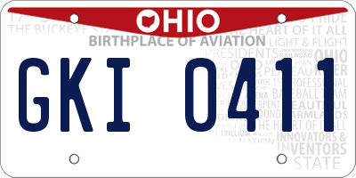 OH license plate GKI0411