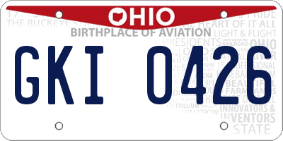 OH license plate GKI0426