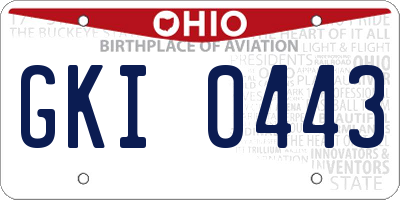 OH license plate GKI0443