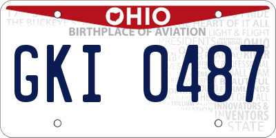 OH license plate GKI0487