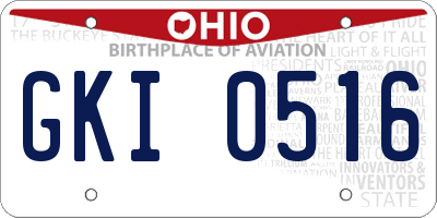 OH license plate GKI0516