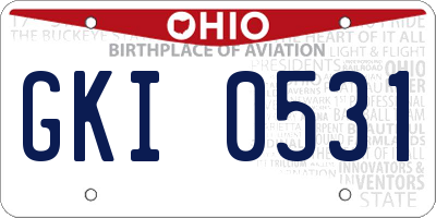 OH license plate GKI0531