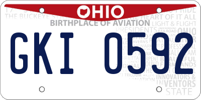 OH license plate GKI0592