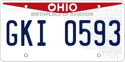 OH license plate GKI0593