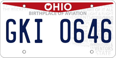 OH license plate GKI0646