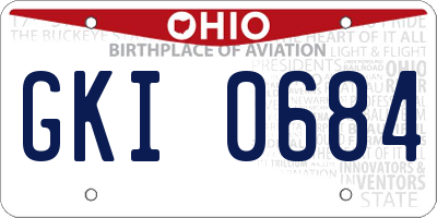 OH license plate GKI0684