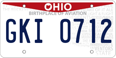 OH license plate GKI0712