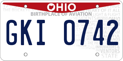 OH license plate GKI0742