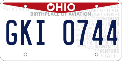 OH license plate GKI0744