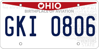 OH license plate GKI0806