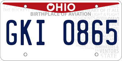OH license plate GKI0865