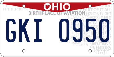 OH license plate GKI0950