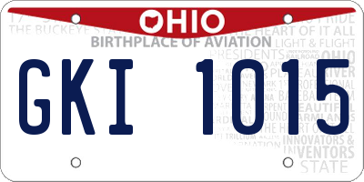 OH license plate GKI1015