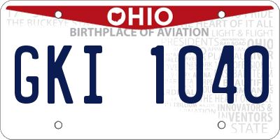 OH license plate GKI1040