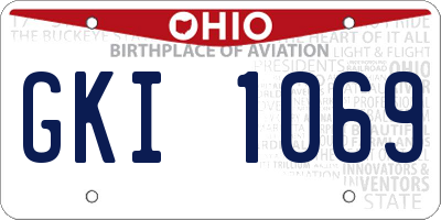 OH license plate GKI1069