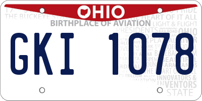 OH license plate GKI1078