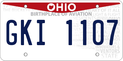 OH license plate GKI1107