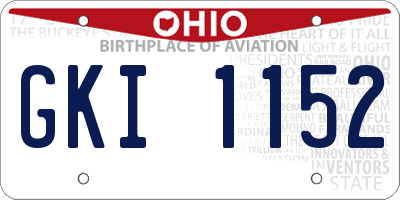OH license plate GKI1152