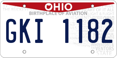 OH license plate GKI1182