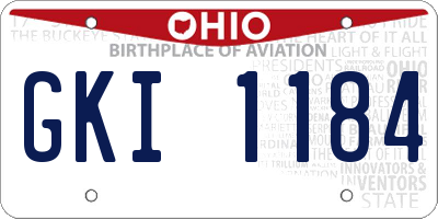 OH license plate GKI1184