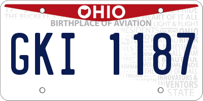 OH license plate GKI1187