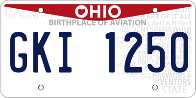 OH license plate GKI1250