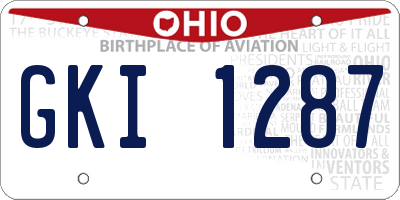 OH license plate GKI1287