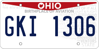 OH license plate GKI1306