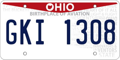 OH license plate GKI1308