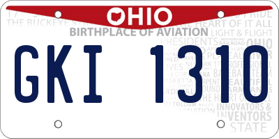 OH license plate GKI1310