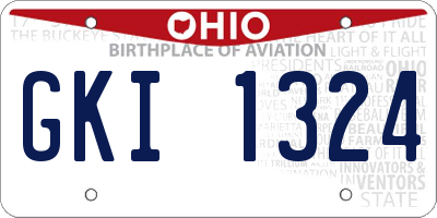 OH license plate GKI1324