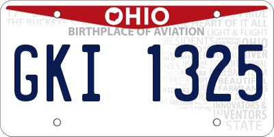 OH license plate GKI1325