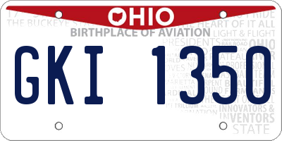 OH license plate GKI1350