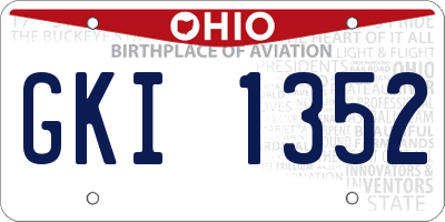 OH license plate GKI1352