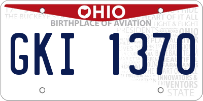 OH license plate GKI1370
