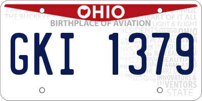 OH license plate GKI1379