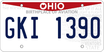 OH license plate GKI1390