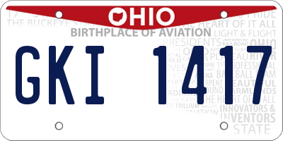 OH license plate GKI1417