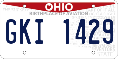 OH license plate GKI1429