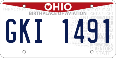 OH license plate GKI1491