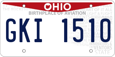 OH license plate GKI1510
