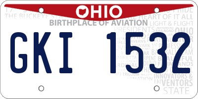 OH license plate GKI1532