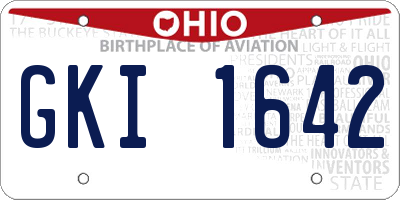 OH license plate GKI1642