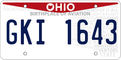 OH license plate GKI1643