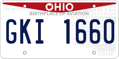 OH license plate GKI1660