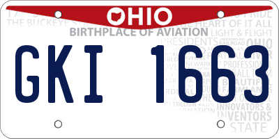 OH license plate GKI1663