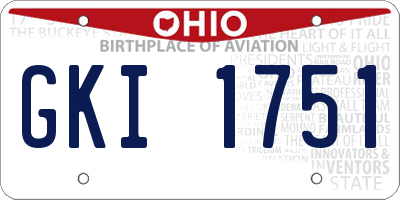 OH license plate GKI1751