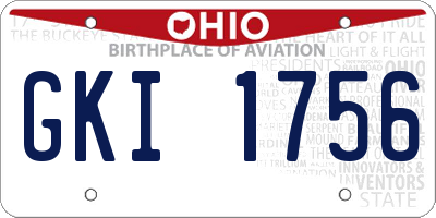 OH license plate GKI1756