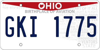 OH license plate GKI1775