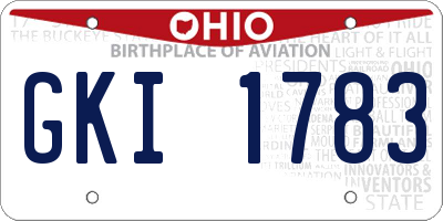 OH license plate GKI1783